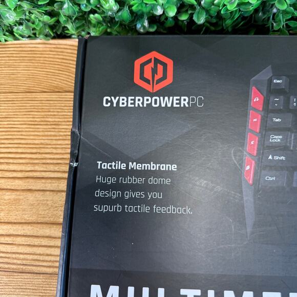 NIB Multimedia Gaming Key Board CyberpowerPc Quick Access Multimedia Keys - Picture 9 of 10